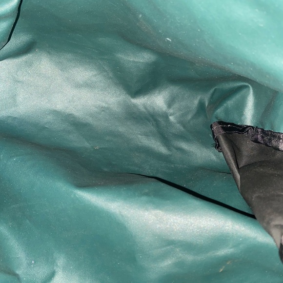 Vintage L.L. Bean Heritage Green Blue Mini Recycled Duffel Mountain Logo 20L Bag - Picture 4 of 15